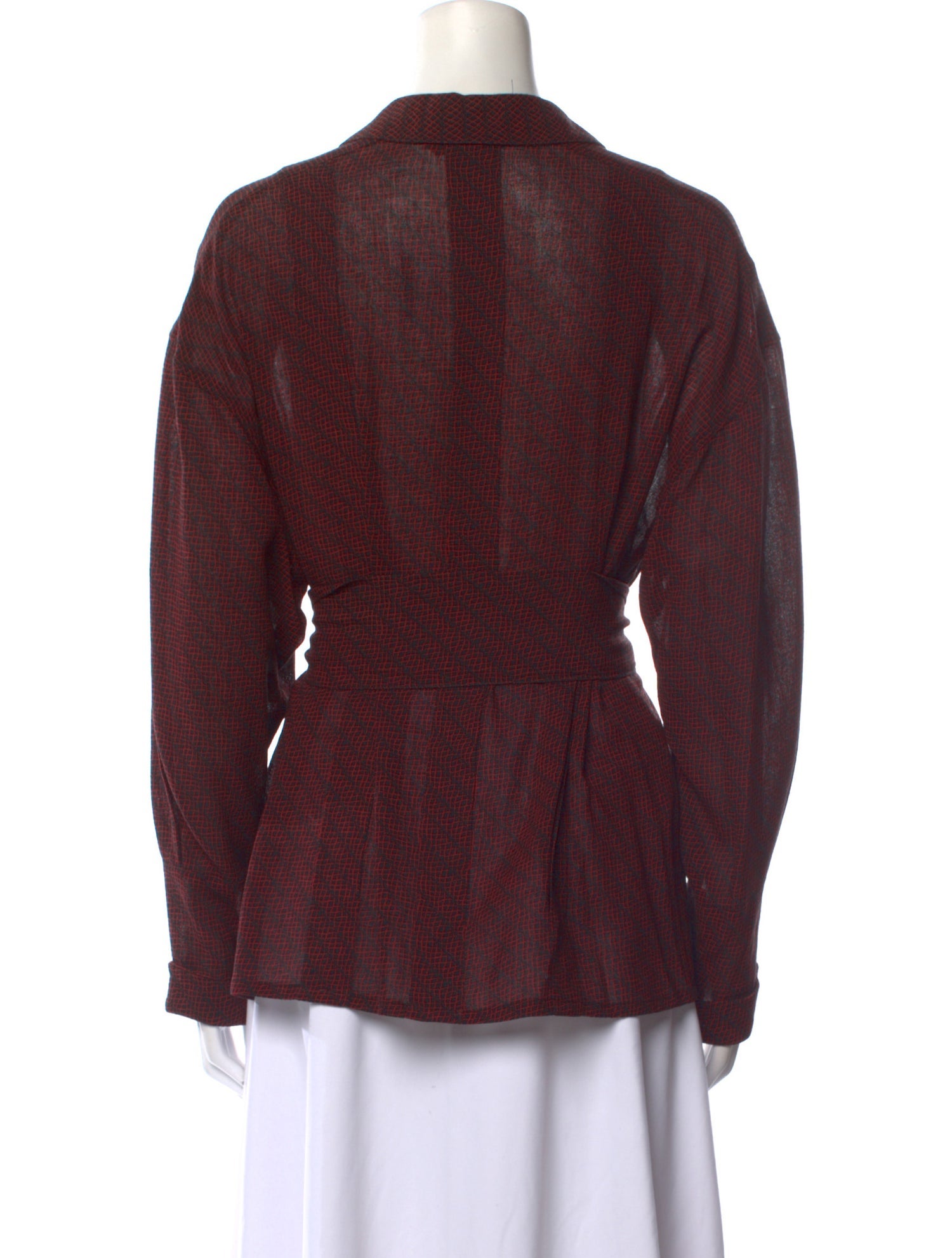 Fendi Printed Long Sleeve Button-Up Top
